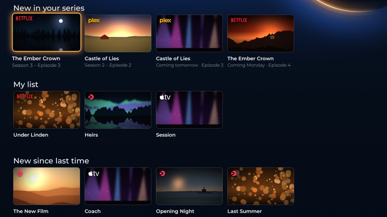 Rows called New in your series, My list and New since last time